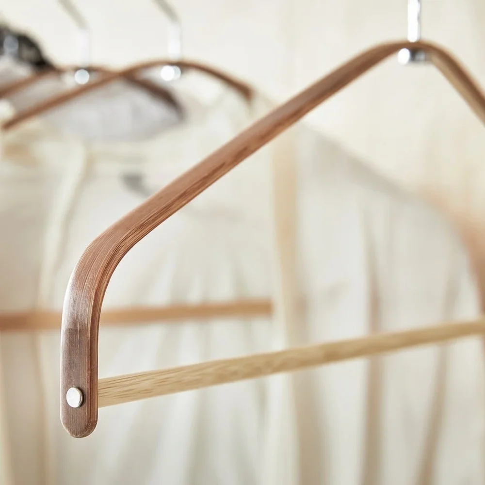 5 piece IKEA HÖSVANS Hangers, bamboo Wooden Hangers - Brown
